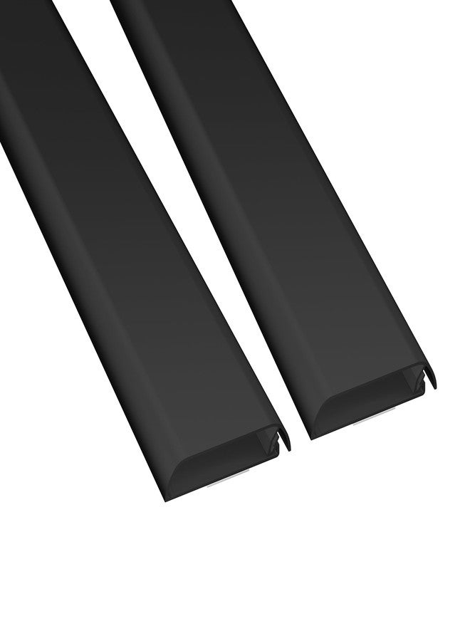 D-Line TV Wall Mount Cord Hider, Hide Mounted TV Cables, Wire Covers, Self Adhesive Cover for Cords, Paintable, Low Profile, Seamless Cable Raceway - 2X 2.36in W x 0.59in H x 15.7in L - Black - Image 1